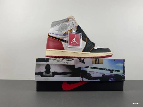 Cheap TBK Jordan Toe Original 1 Angeles Retro High BV1300- Union 3587 Los Black 1015